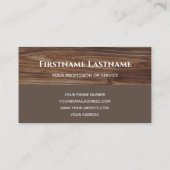 Elegant monogram hout met twee tonels bruine timme visitekaartje (Achterkant)