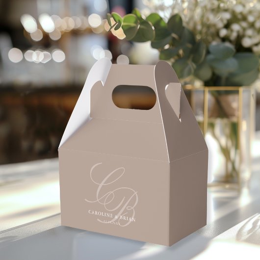 Elegant, Monogram, Huwelijk Bedankdoosjes