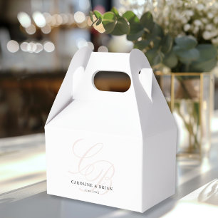 Elegant, Monogram, Huwelijk Bedankdoosjes