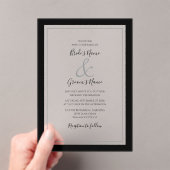 Elegant Monogram Huwelijk Clear Transparant Acryl Uitnodigingen (Insitu (Draagbaar))