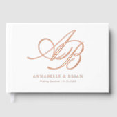 Elegant, Monogram, Huwelijk Gastenboek (Voorkant)