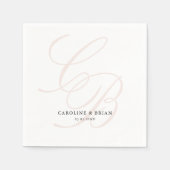 Elegant, Monogram, Huwelijk Servet (Voorkant)