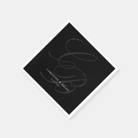 Elegant, Monogram, Huwelijk Servet (Hoek)
