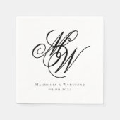 Elegant Monogram Huwelijk Servet (Voorkant)