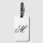 Elegant Monogram Initiaal Bagagelabel (Voorkant (verticaal))