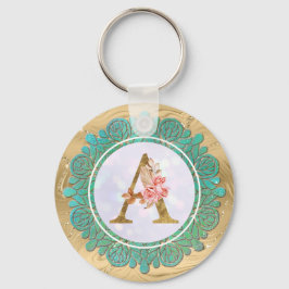 Elegant Monogram Initiaal Brieven met Mandala Sleutelhanger