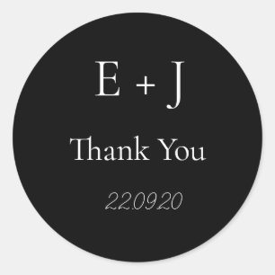 Elegant Monogram initiaal Bruiloft Classic Sticker