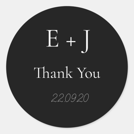 Elegant Monogram initiaal Bruiloft Classic Sticker (Voorkant)