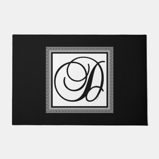 ELEGANT MONOGRAM INITIAAL D DEURMAT (Voorkant)