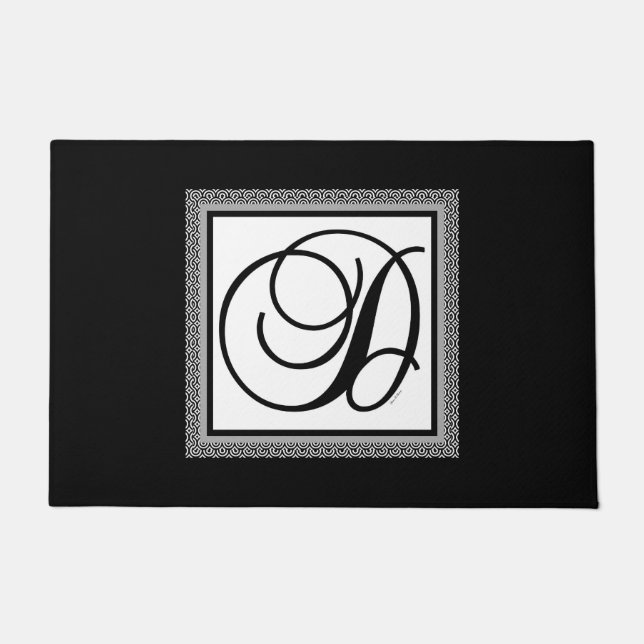 ELEGANT MONOGRAM INITIAAL D DEURMAT (Voorkant)