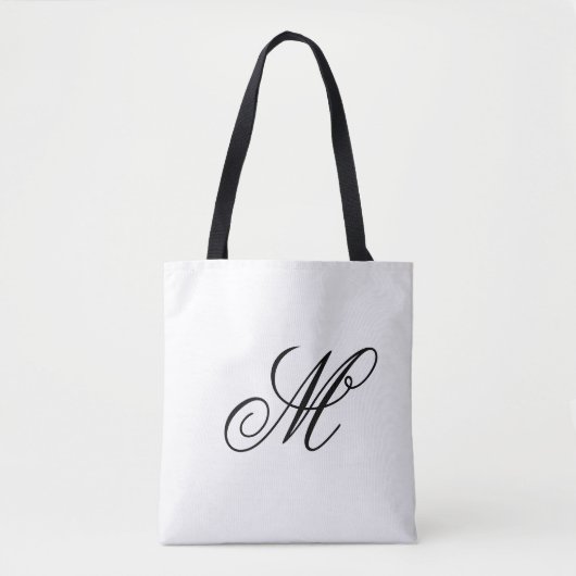 Elegant Monogram Initiaal Draagtas (Voorkant)