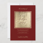 Elegant monogram initiaal gouden bruidegans kaart (Voorkant)