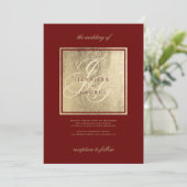 Elegant monogram initiaal gouden bruidegans kaart (Staand voorkant)