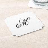 Elegant Monogram Initiaal Kartonnen Onderzetters (Gekanteld)