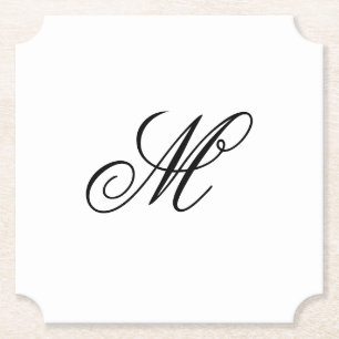 Elegant Monogram Initiaal Kartonnen Onderzetters