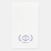 Elegant Monogram Initiaal Laurel Wreath Servet (Voorkant)