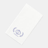Elegant Monogram Initiaal Laurel Wreath Servet (Hoek)