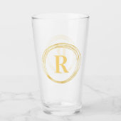 Elegant Monogram Initiaal Letter Gold Circles Glas (Voorkant)