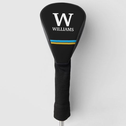 Elegant monogram initiaal naam gepersonaliseerd golfheadcover (Voorkant)