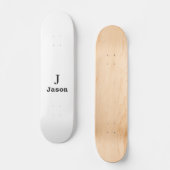 Elegant Monogram Initiaal Naam Gepersonaliseerd Skateboard (Voorkant)