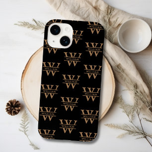 Elegant Monogram Initiaal naam zwart gepersonalise
