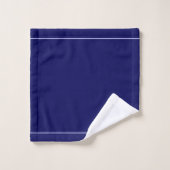 Elegant Monogram Initiaal Navy Blauw Bad Handdoek (Wasdoekje)