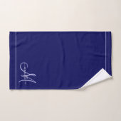Elegant Monogram Initiaal Navy Blauw Bad Handdoek (Handdoek)