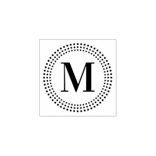 Elegant monogram initiaal radiale sunburst stit re 	rubberstempel