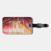 Elegant Monogram Initiaal Roze Marbel Bagagelabel (Achterkant horizontaal)