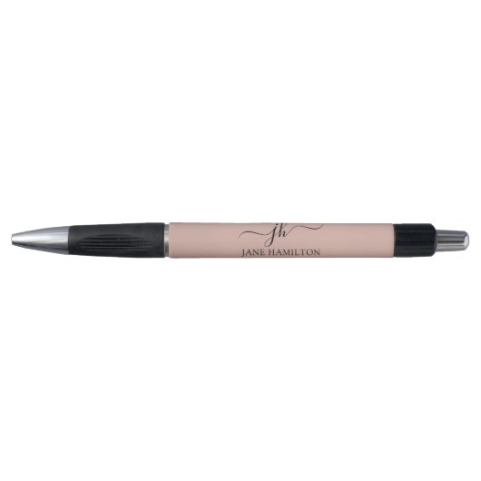 Elegant Monogram Initiaal Script Name Pen (Voorkant)