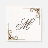 Elegant Monogram Initiaal Servet (Voorkant)