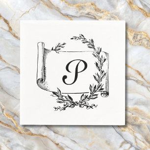 Elegant Monogram Initiaal Servet