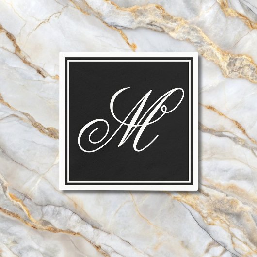 Elegant Monogram Initiaal Servet
