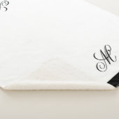 Elegant Monogram Initiaal Sherpa Deken (3/4)