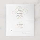 Elegant monogram initiaal witte goudbruiloft (Buitenkant ongevouwen)