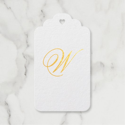 Elegant Monogram Initiaal Zelfinking Cadeaulabels (Voorkant)