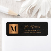 Elegant monogram initiaal zwart goud etiket (Insitu)
