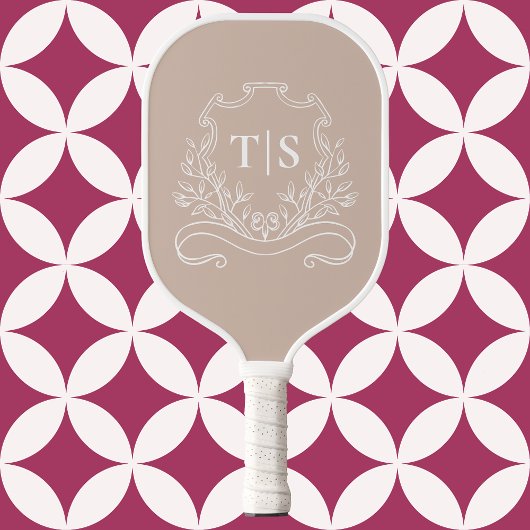 Elegant Monogram Initial Custom Classic Pickleball Paddle
