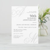 Elegant Monogram Initialen 50e bruiloft Jubileum Kaart (Staand voorkant)