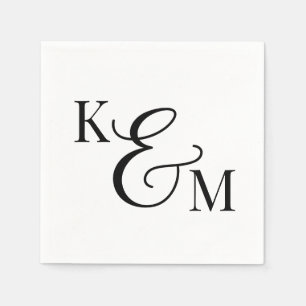 Elegant Monogram Initialen Ampersand Bruiloft Servet