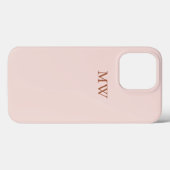 Elegant monogram initialen minimalistisch wazig ro Case-Mate iPhone case (Achterkant (horizontaal))