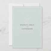 Elegant monogram initialen mint groen wit bruiloft kaart (Achterkant)