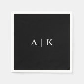Elegant Monogram Initialen Servet  (Voorkant)