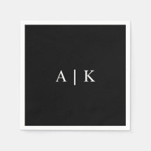 Elegant Monogram Initialen Servet 