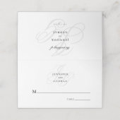 Elegant monogram initialen stijlvolle witte bruilo (Buitenkant ongevouwen)