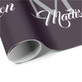 Elegant monogram inpakpapier – gepersonaliseerd (Rol Hoek)