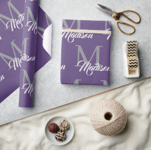Elegant monogram inpakpapier – gepersonaliseerd