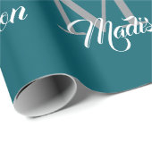 Elegant monogram inpakpapier – gepersonaliseerd (Rol Hoek)