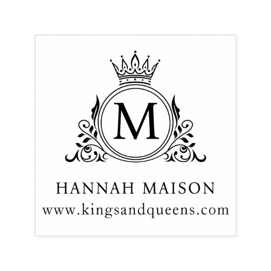 Elegant, Monogram, Koninklijk, Kroon, Logo Zelfinktende Stempel (Design)