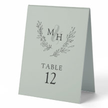 Elegant Monogram Krans Sage Bruiloft